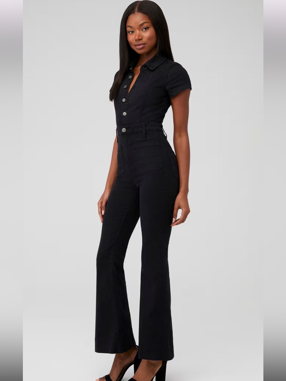 Show Me Your Mumu Women's Everhart Denim Jumpsuit in Black Size Small - Picture 5 of 11